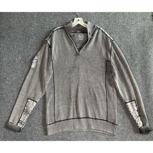 BKE Buckle Men's 1/4 Zip Stonewashed Gray Sweater -Size XL